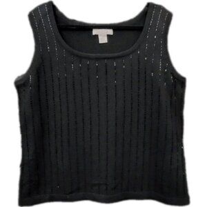 Elana by Tanner Women 2X Sleeveless Sweater Vest Wool/Rayon Beaded Decorating